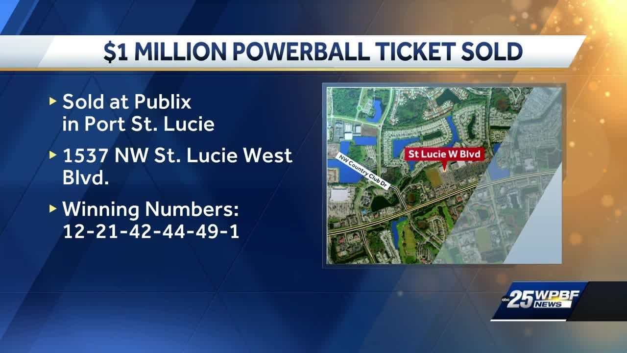 $1 Million Powerball ticket sold in Port St. Lucie