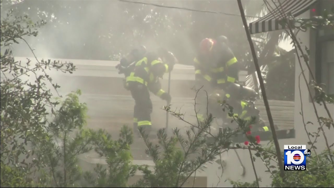 Miami house fire kills 2 dogs, displaces 7 residents
