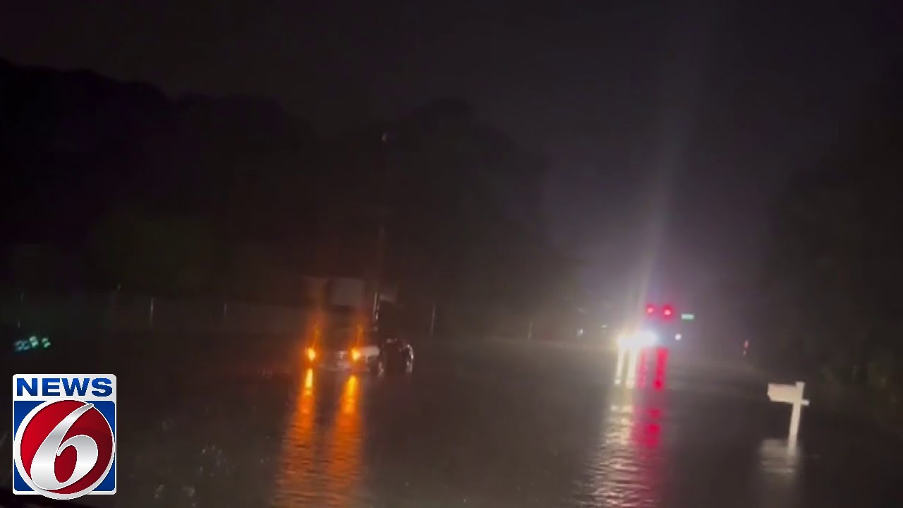 Heavy rain floods roads in Palm Bay