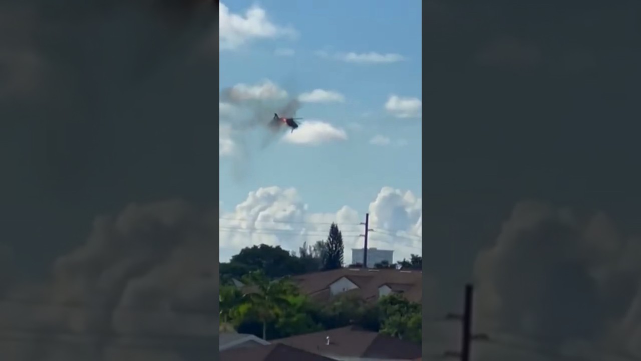 Rescue Helicopter Crashes Into Building In Pompano Beach #news #crash #helicopter #fire #rescue