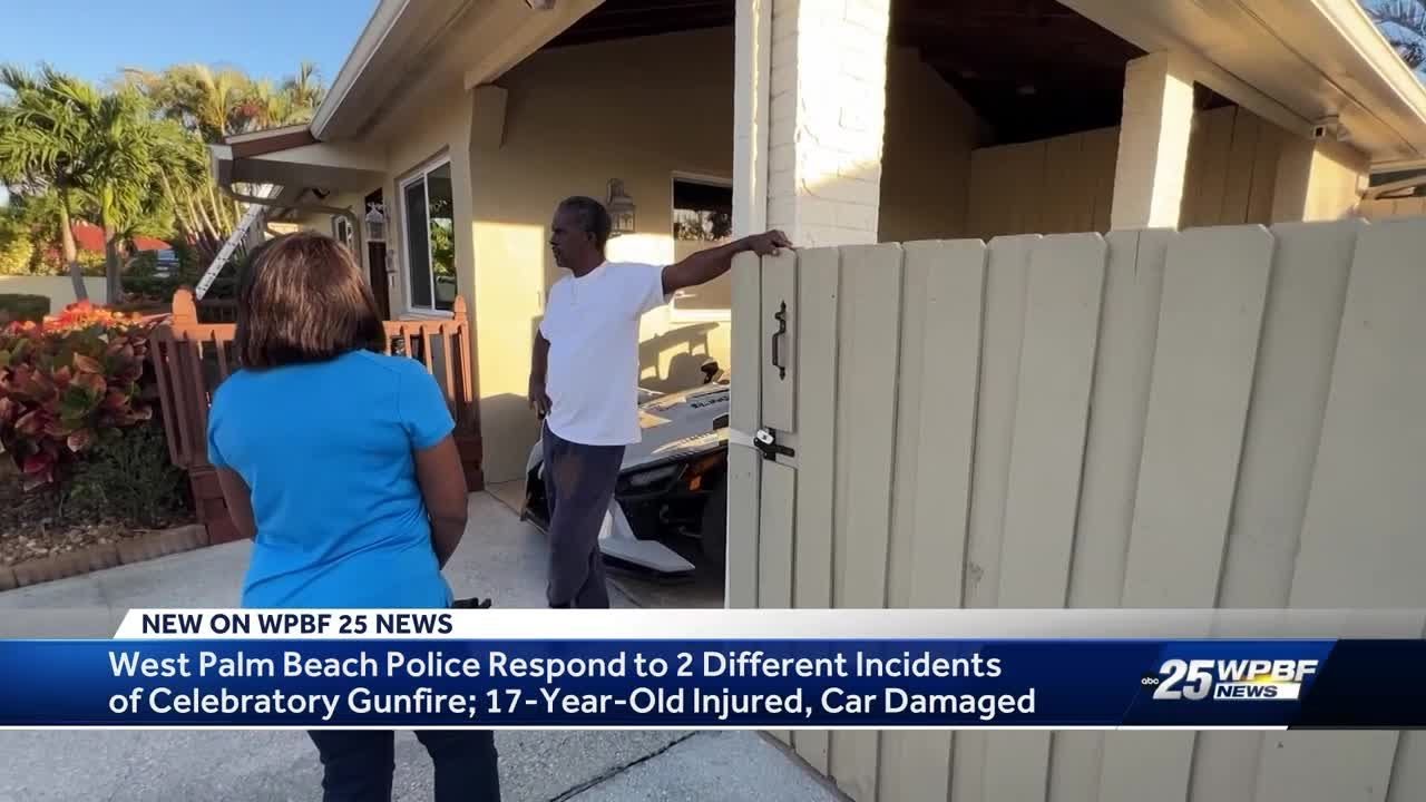 Celebratory gunfire in West Palm Beach injures teen, damages property
