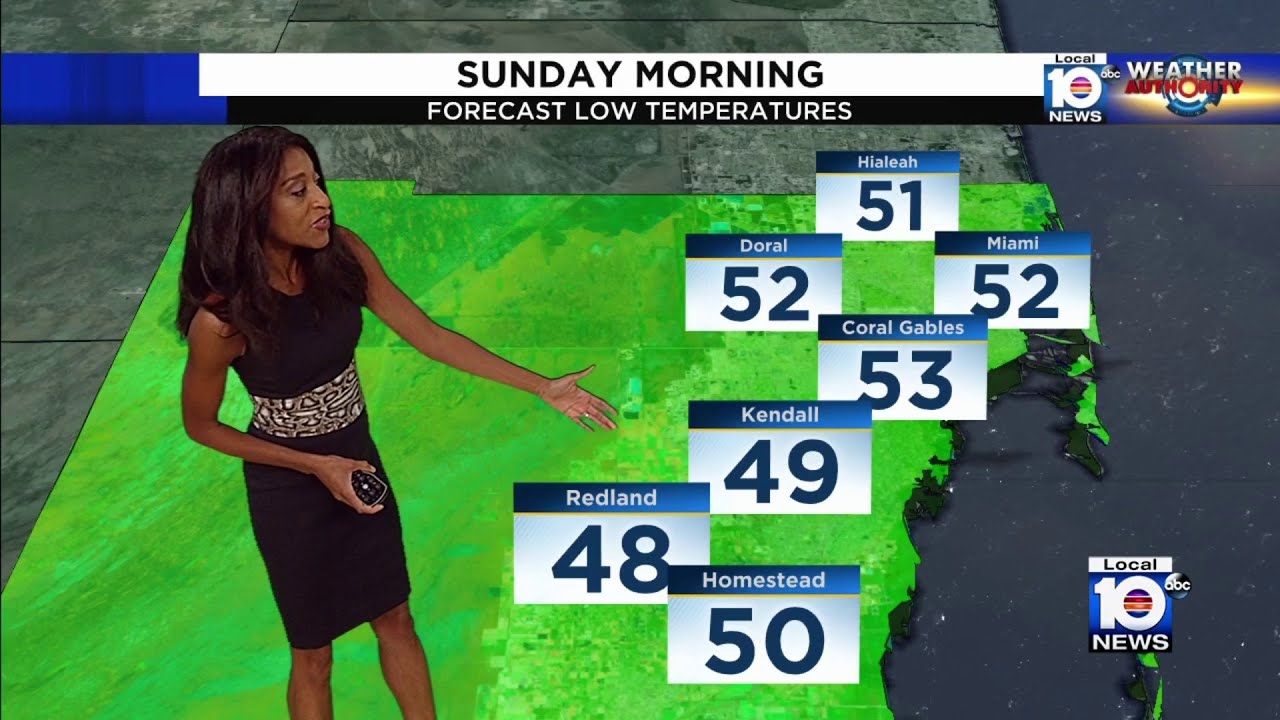South Florida forecast: High 40s, low 50s on Sunday morning