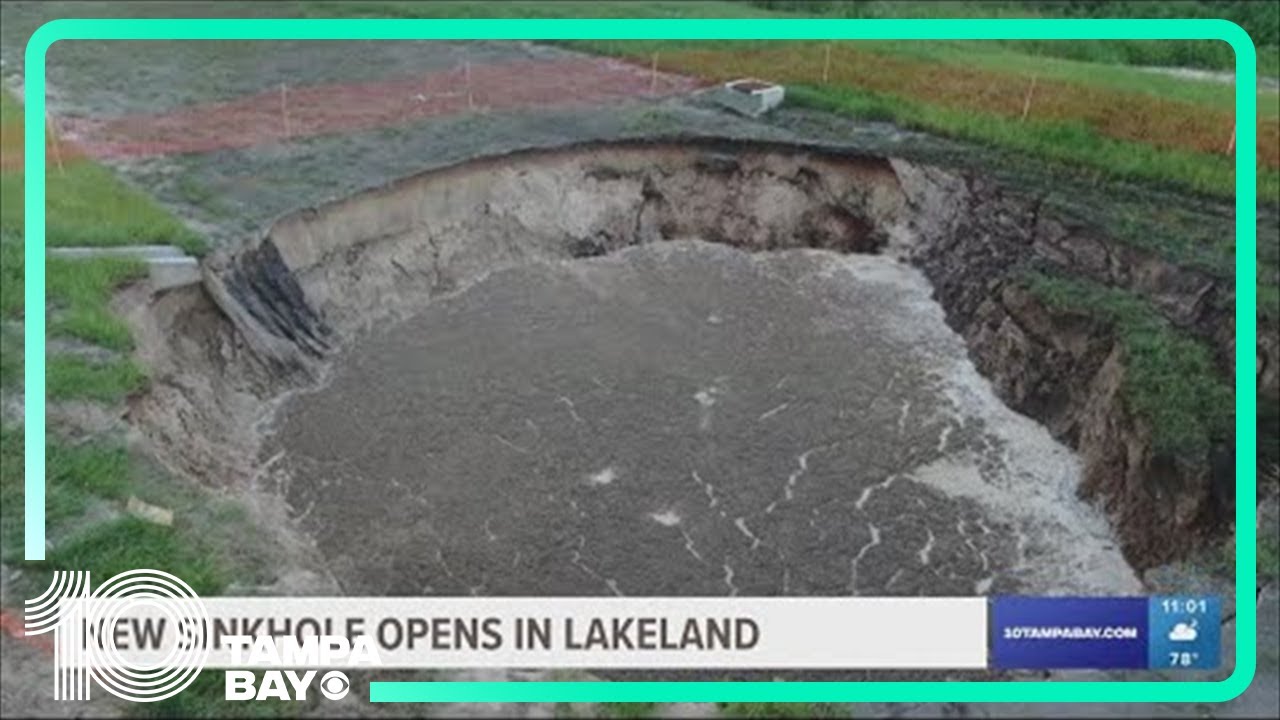 55-foot-wide sinkhole opens in Lakeland not far from where sinkhole opened in June