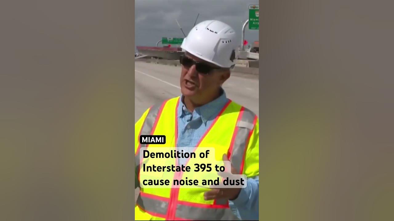 Crews were preparing on Monday for the demolition of Interstate 395 in downtown Miami.