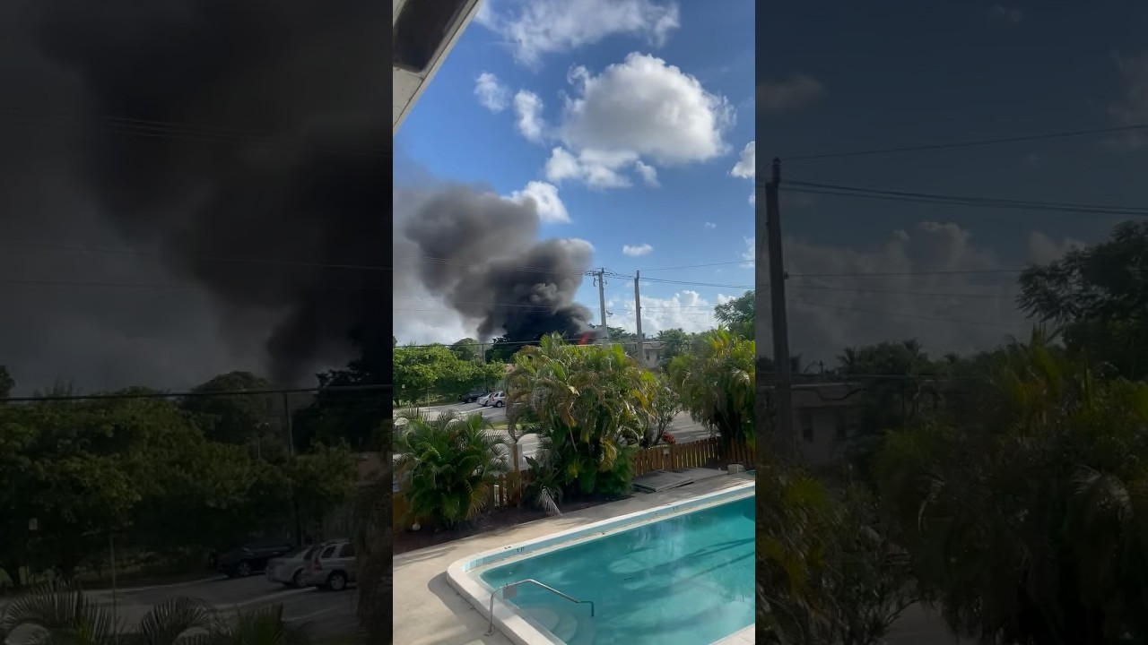 Aftermath video from the Helicopter crash in Pompano Beach Florida