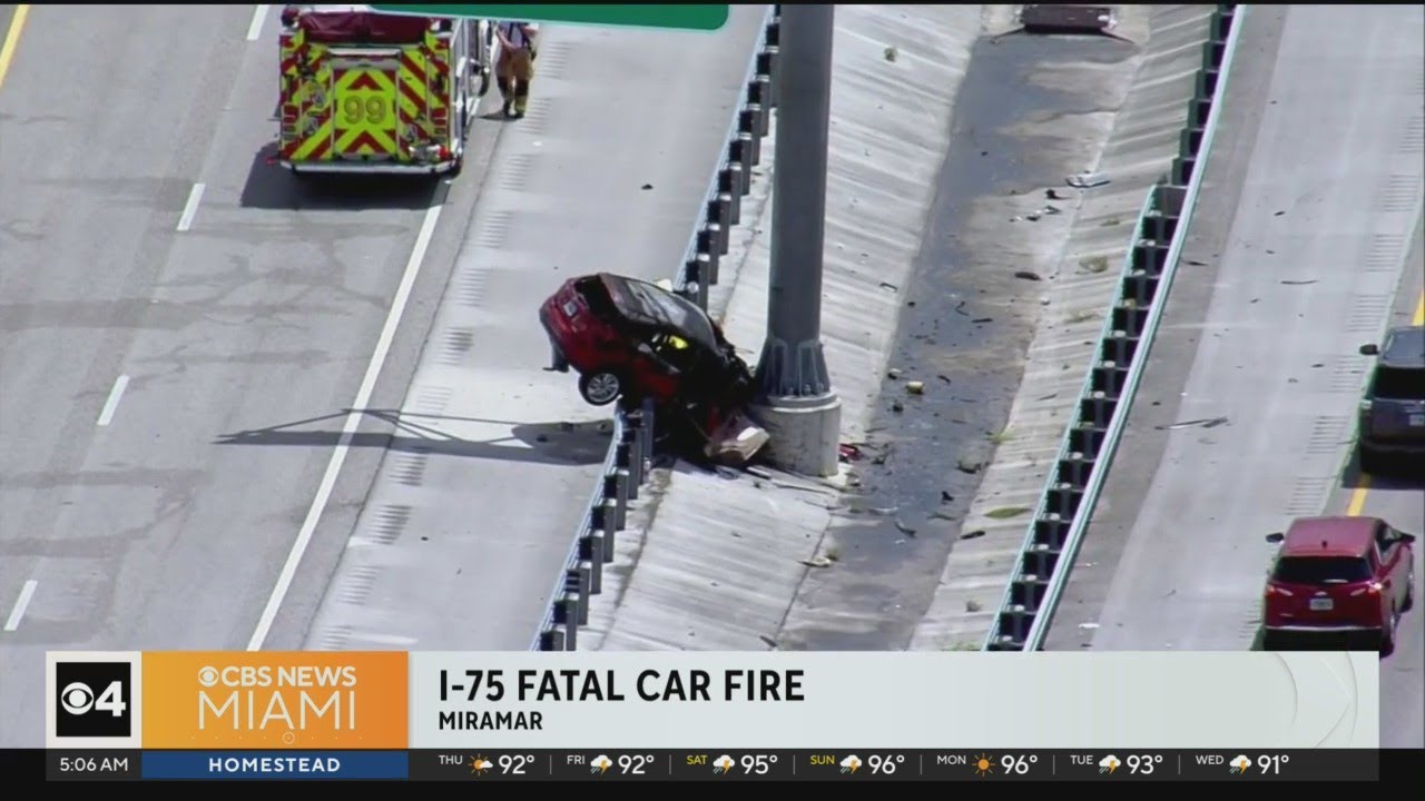 Fiery crash on I-75 in Miramar