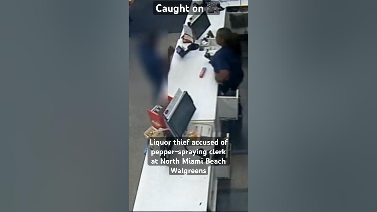 Police are searching for a thief who they say used pepper spray on a clerk in North Miami Beach.