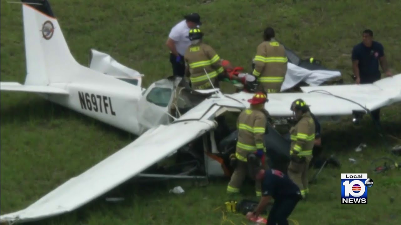 Fiery plane crash kills 1, injures 2 in Pembroke Pines