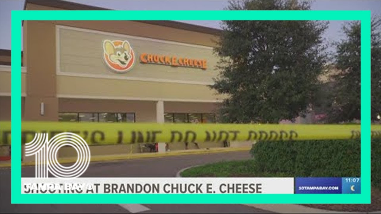 Car crashes into Brandon Chuck E. Cheese while shooting occurred outside