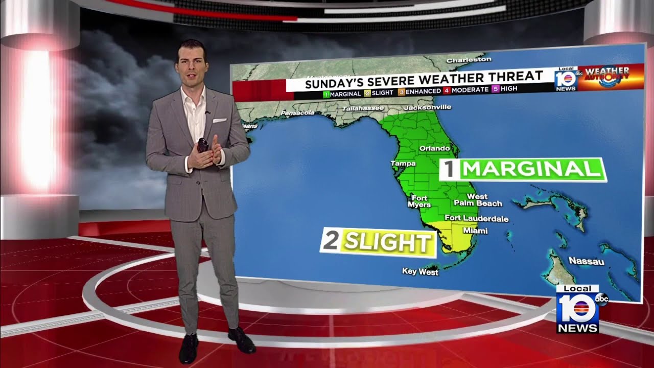 Local 10 Weather Watch: Strong storms possible in South Florida on Sunday