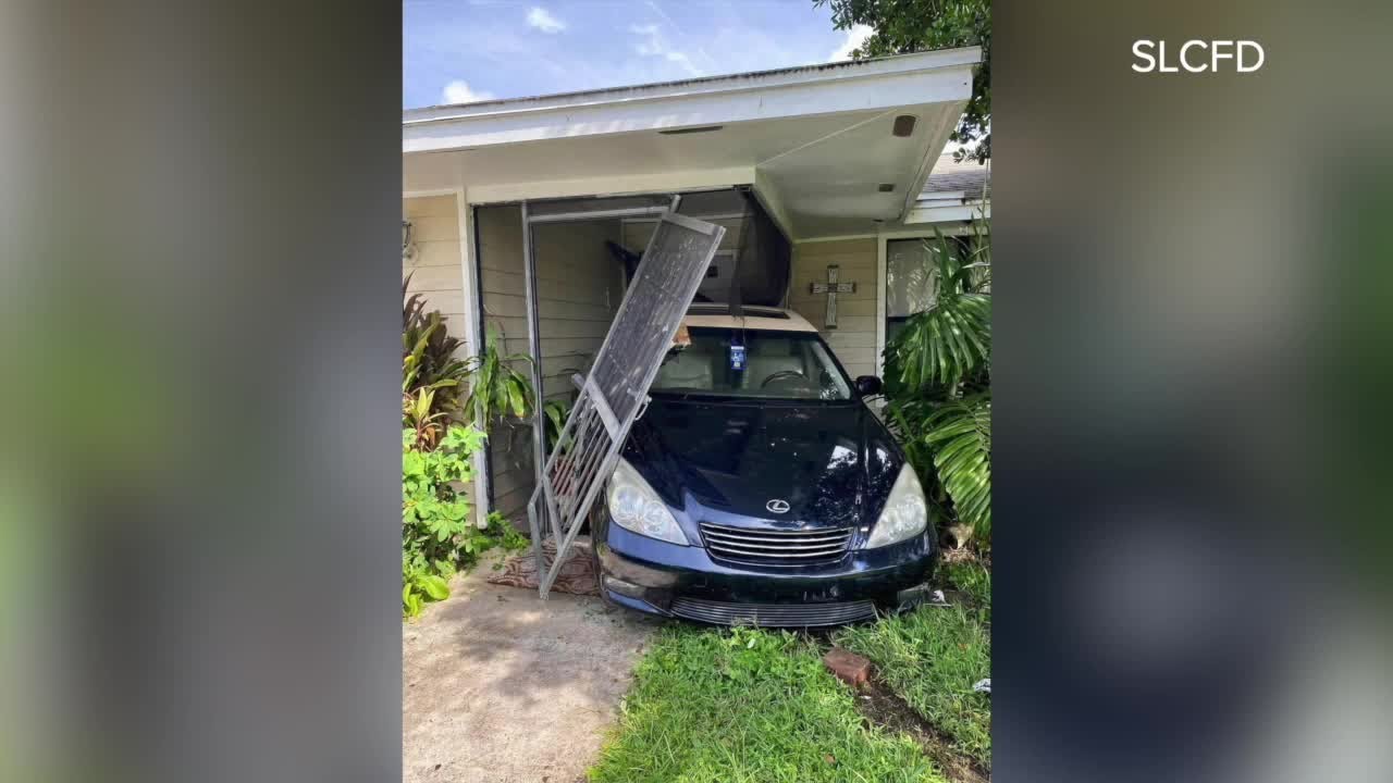 Port St. Lucie couple awaken to car that backed into home
