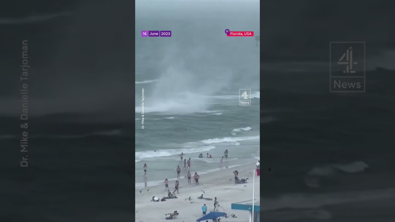 Waterspout causes chaos on Florida beach and injures two