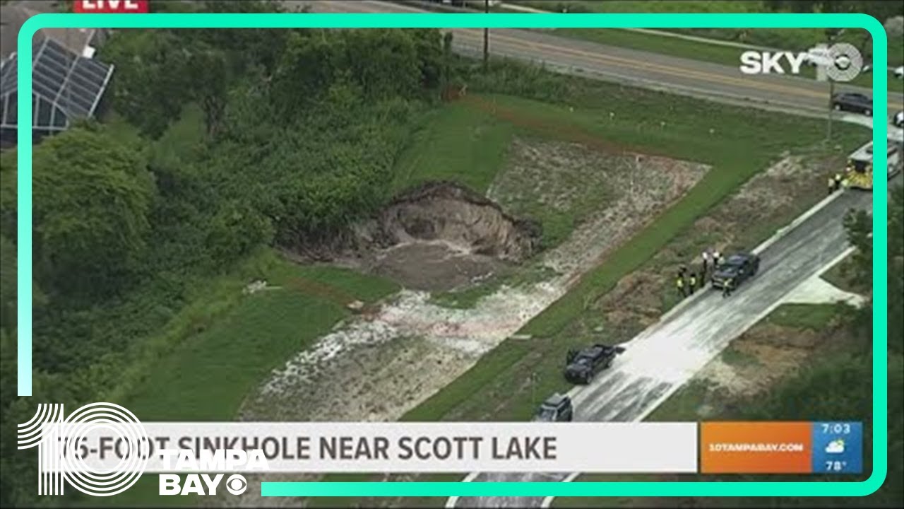 Road in Lakeland remains closed after 75-foot sinkhole opens