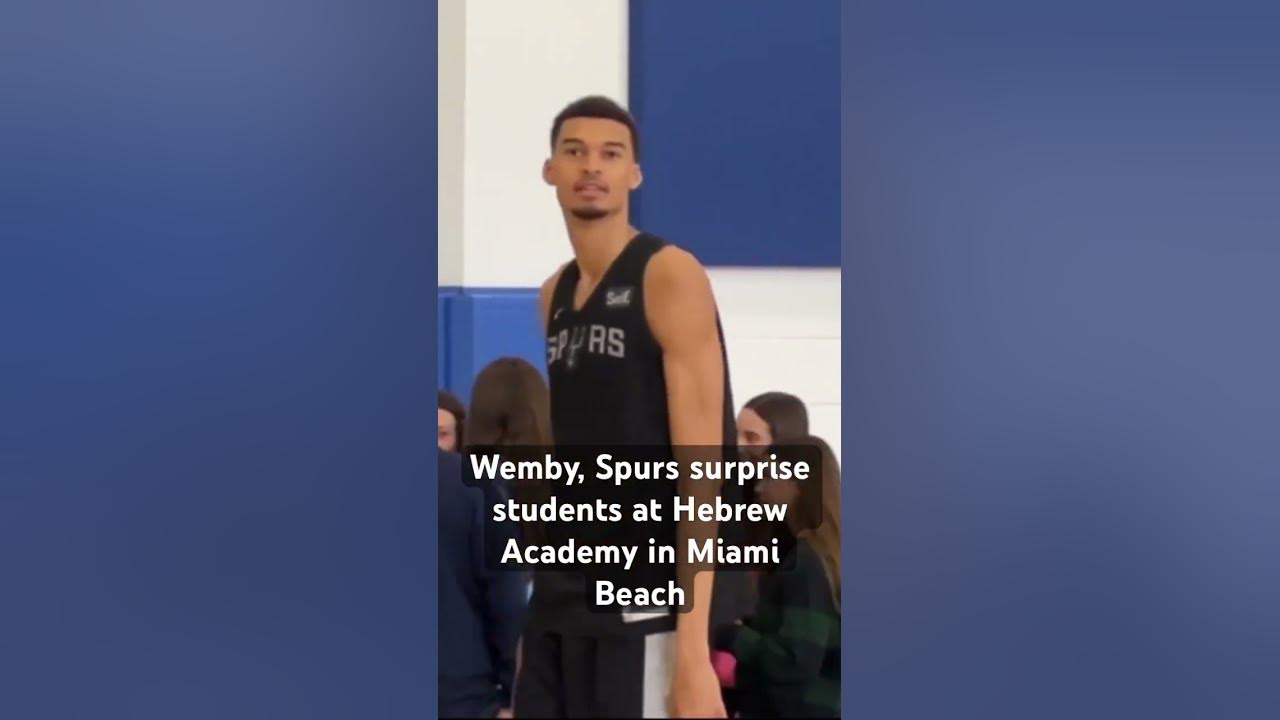 The San Antonio Spurs surprised students at Hebrew Academy in Miami Beach on Wednesday. #wemby