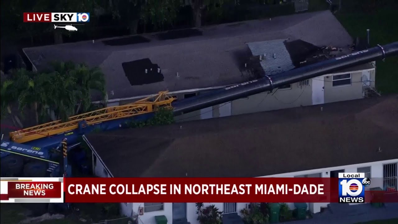 Crane collapses through 2 homes in northeast Miami-Dade