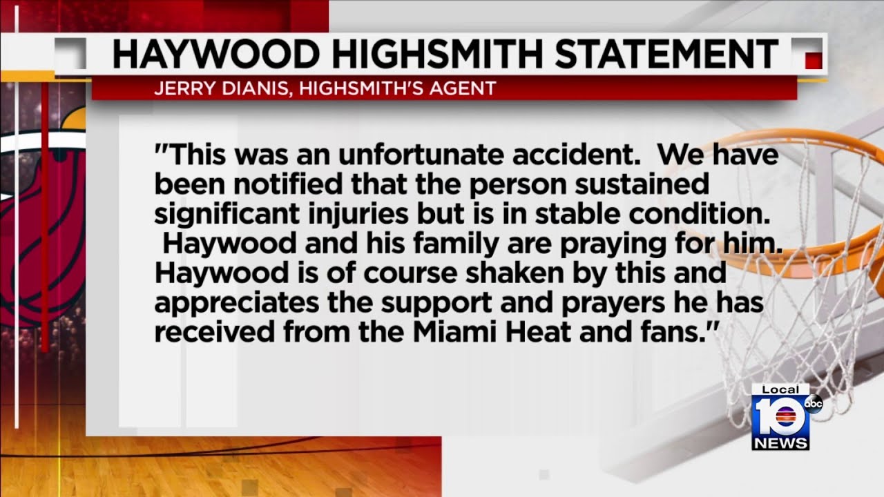 Haywood Highsmith releases statement following accident involving Good Samaritan