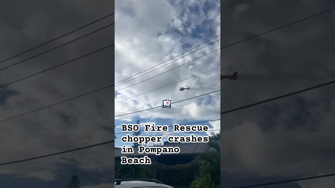 A BSO Fire Rescue helicopter crashed in Pompano Beach Monday morning, authorities confirmed