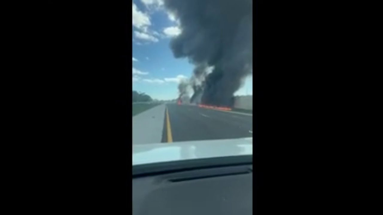 Cellphone video captures fiery aftermath of fatal plane crash near Naples (Courtesy: Kyle Cavali…