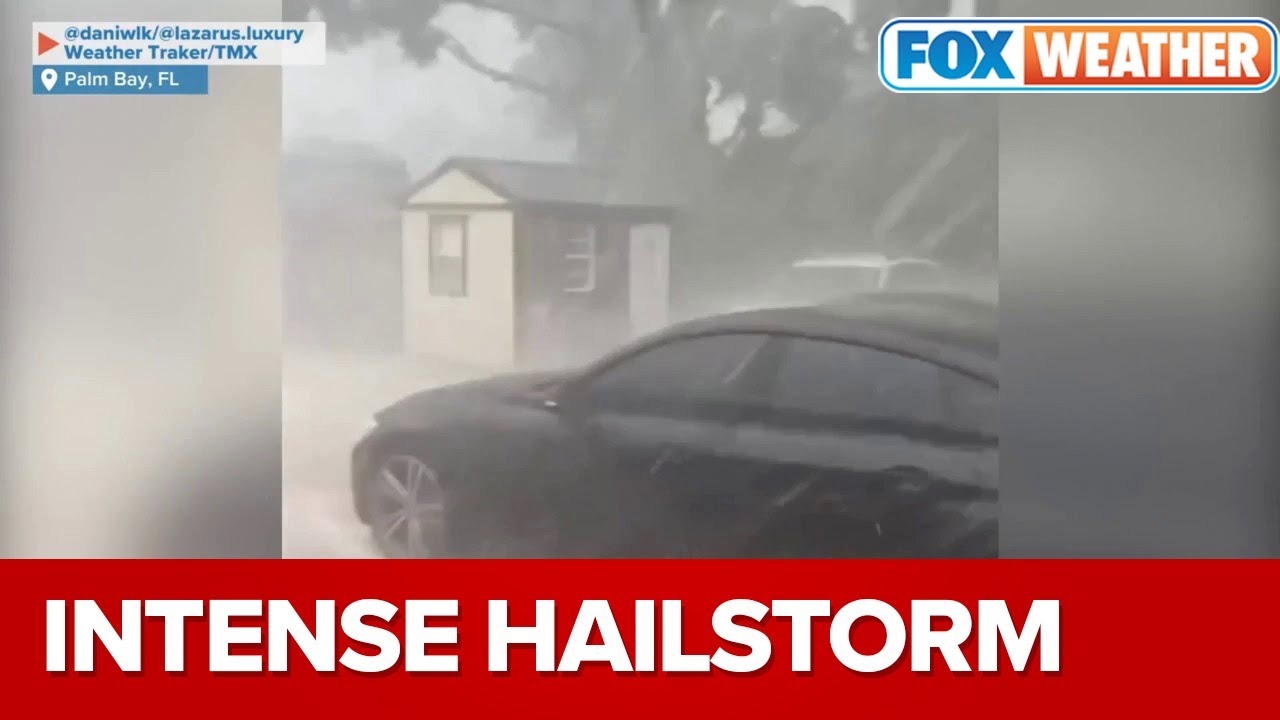 Intense Hailstorm Moves Through Palm Bay, FL