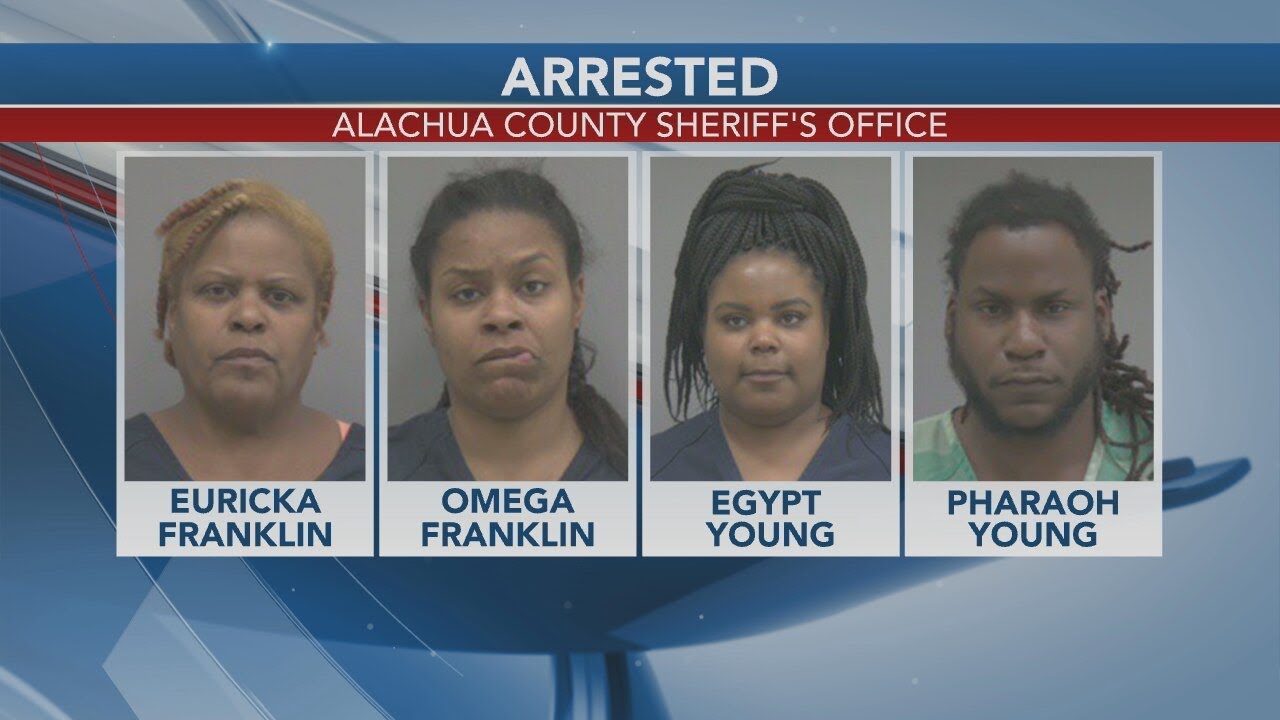 Four people arrested in Gainesville on charges of resisting arrest, after traffic stop
