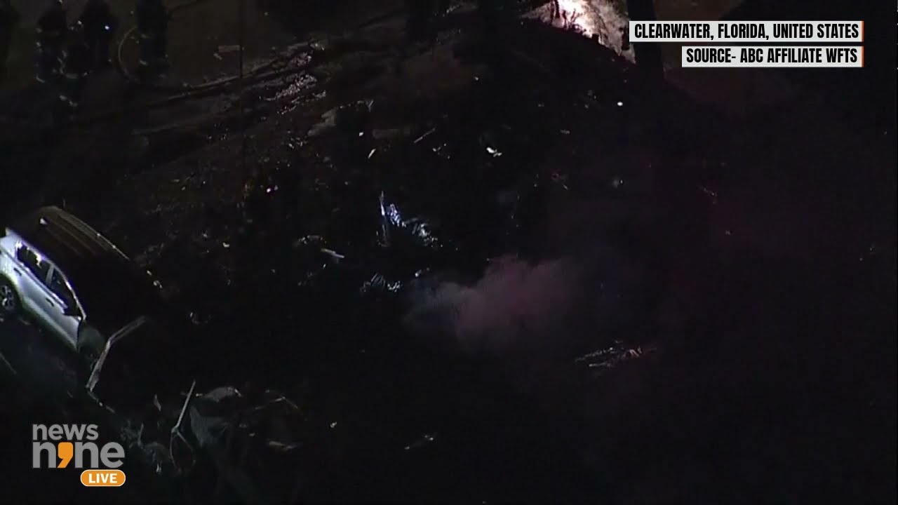 Aerial Views Show Firefighters at the Scene of Plane Crash in Clearwater | News9