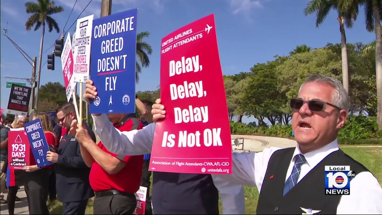 South Florida flight attendants join national fight for better pay