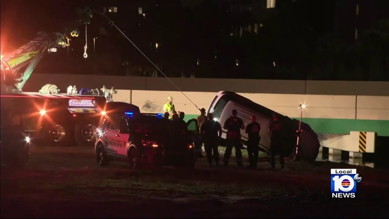 Man, child injured after car driven into Pompano Beach canal