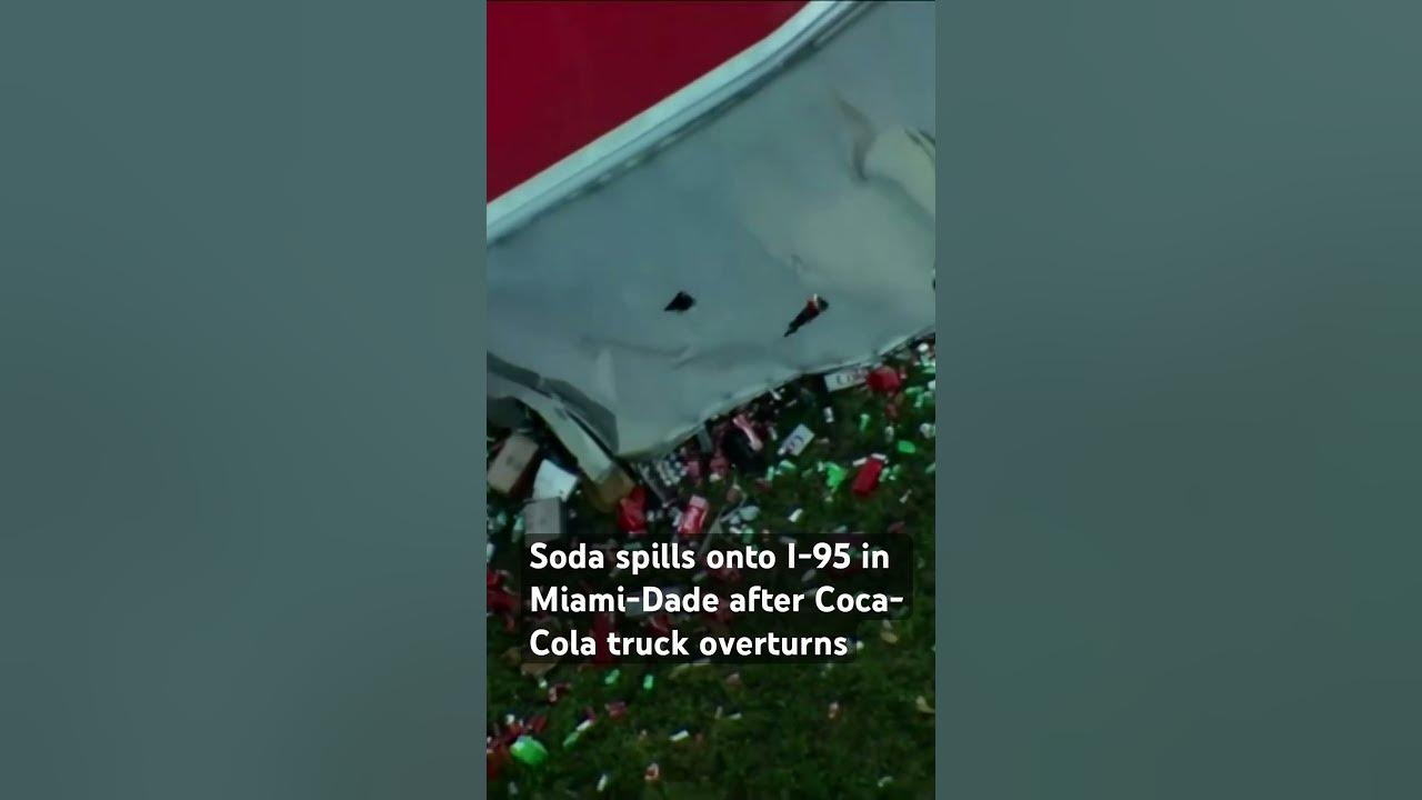 Coca-Cola truck overturns on I-95 in Miami-Dade County. #miamidade #cocacola #traffic