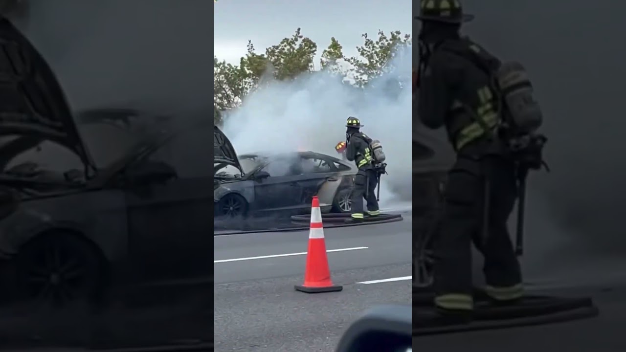 Vehicle fire on the side of highway in St Petersburg Florida #car