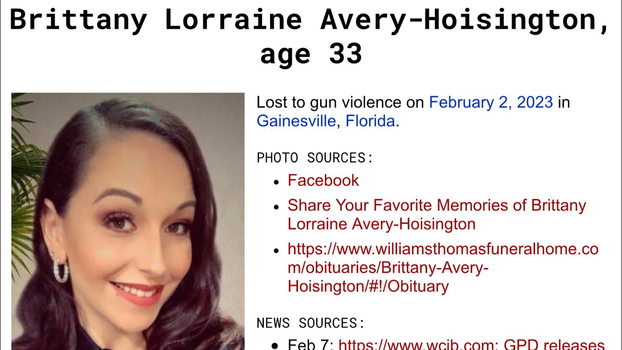 GAINESVILLE, FL FEB 2, 2023, BRITTANY LORRAINE ABERY-HOISINGTON 33 SHOT KILLED IN GAINESVILLE!