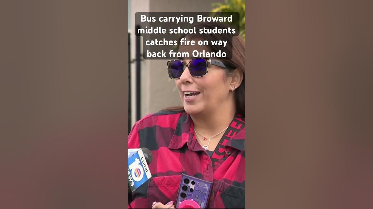Bus carrying Broward middle school students catches fire on Florida Turnpike #fire #florida #broward