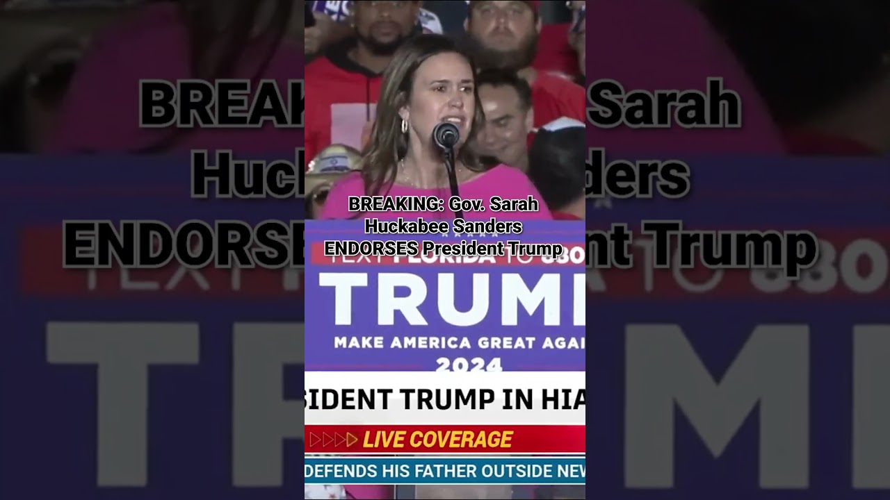 BREAKING: Gov. Sarah Huckabee Sanders ENDORSES President Trump in Hialeah, Florida