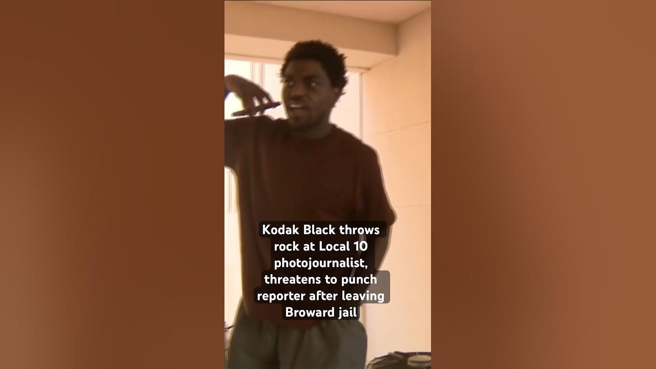 #kodakblack got aggressive when a Local 10 News team asked questions after he left #broward jail.