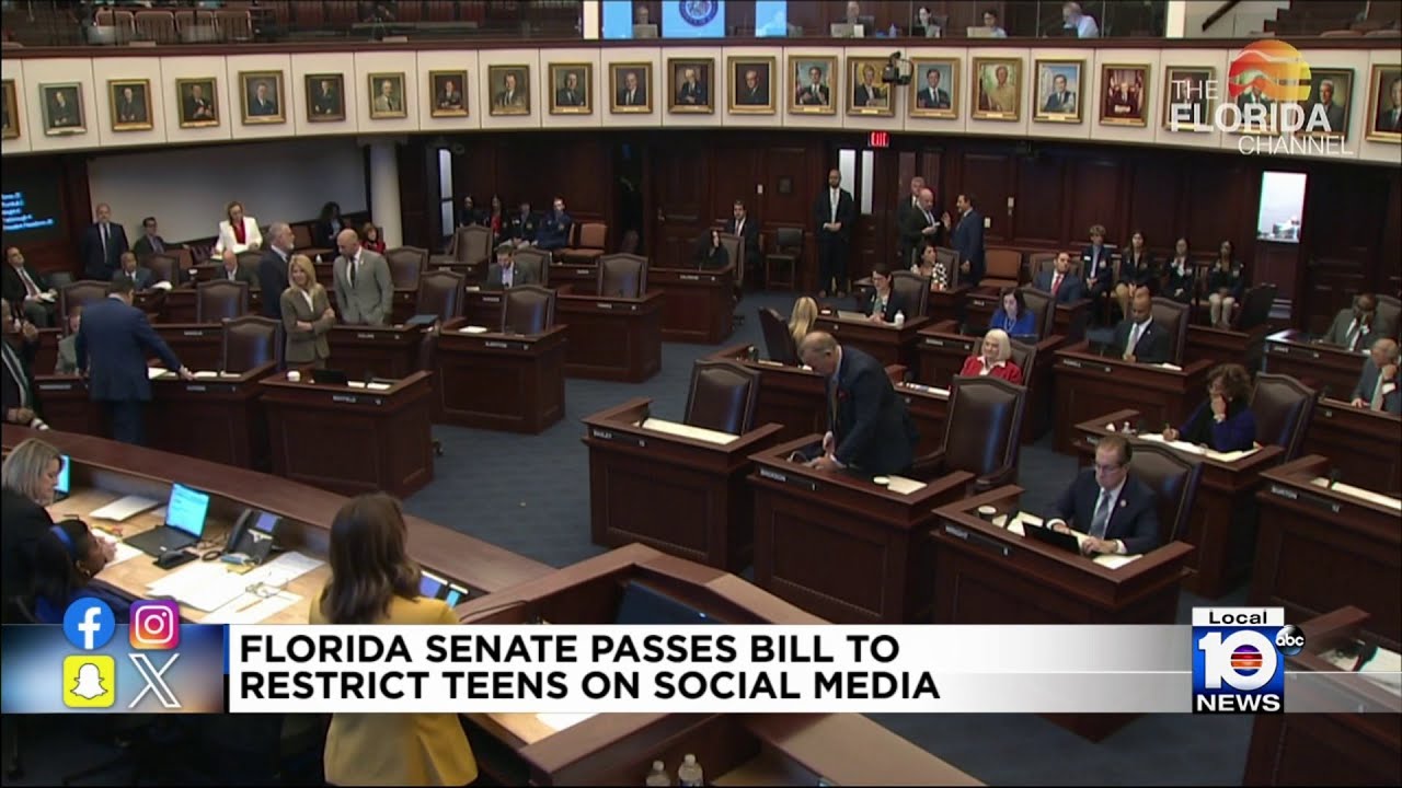 Florida Senate passes bill that would restrict teenagers from using social media