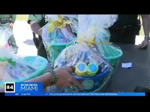 Arresting hunger in Pompano Beach, BSO distributes Easter baskets, boxes of food