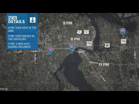 4 people shot in 3 separate shootings across Jacksonville