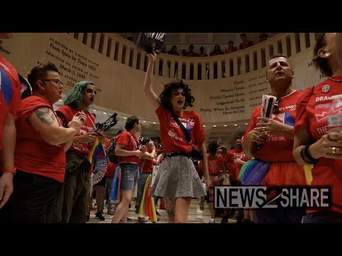"Drag Queen's March" rallies inside Florida State Capitol in Tallahassee