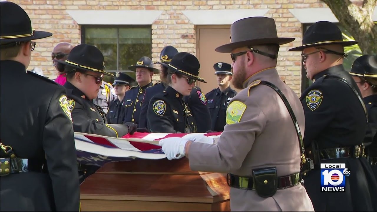 Dozens of police officers take part in mock funeral training exercise in South Florida