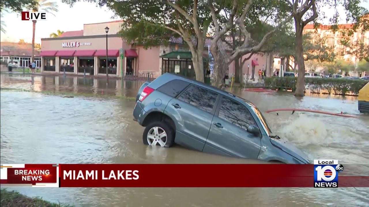 Water main break inundates portion of downtown Miami Lakes
