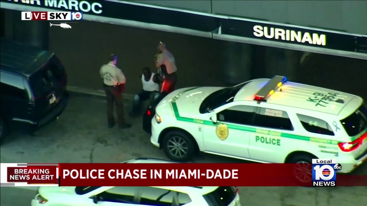 Police chase ends at Miami International Airport; 1 in custody