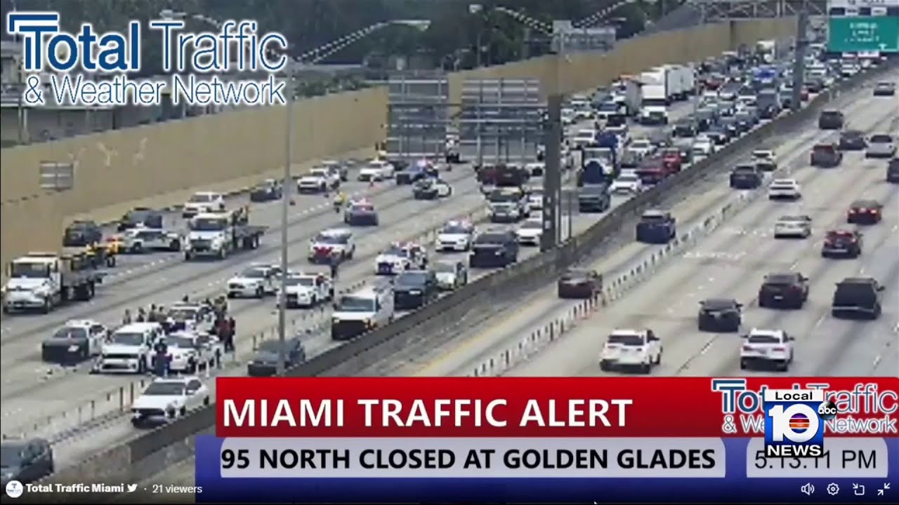 Police officers close I-95 NB in Miami-Dade