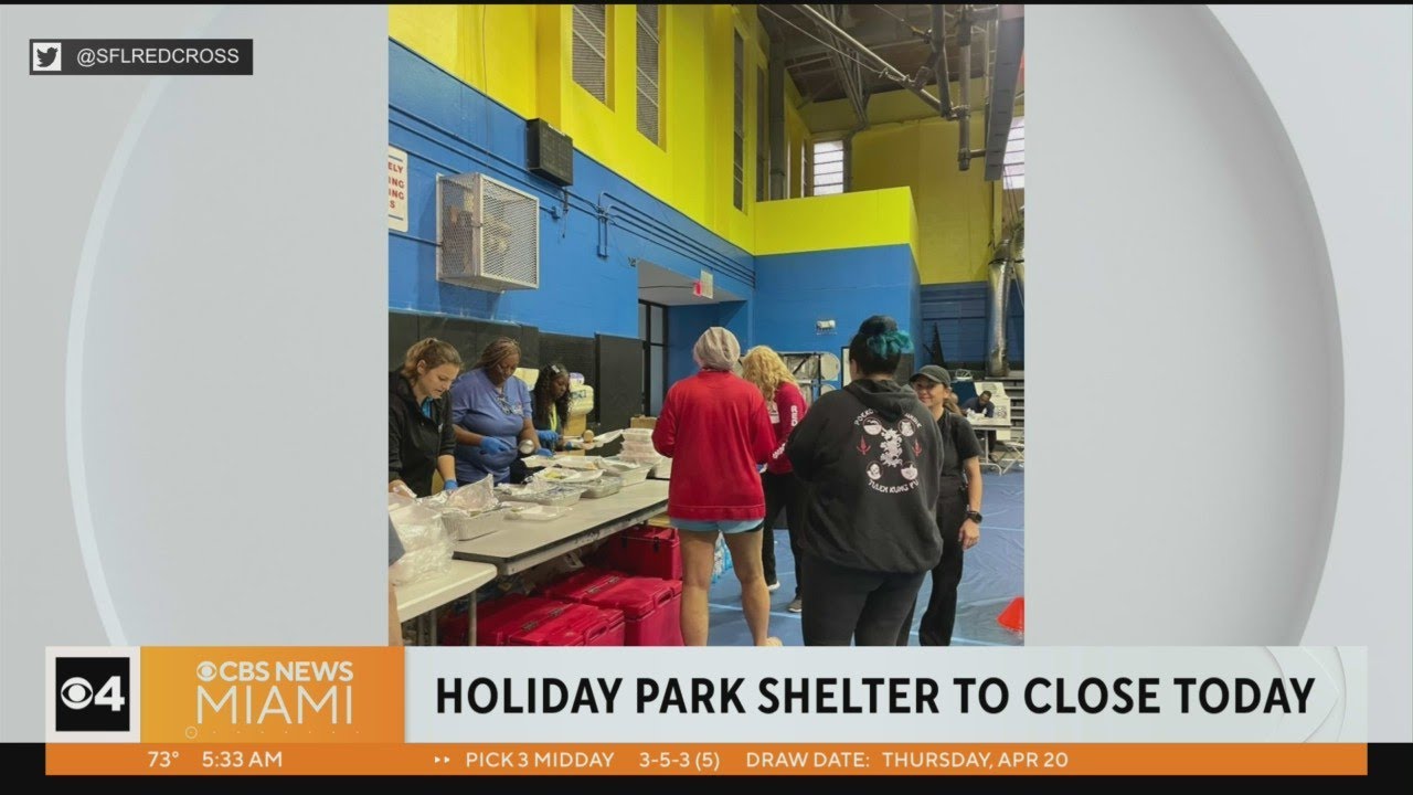Red Cross closing shelter at Holiday Park in Fort Lauderdale