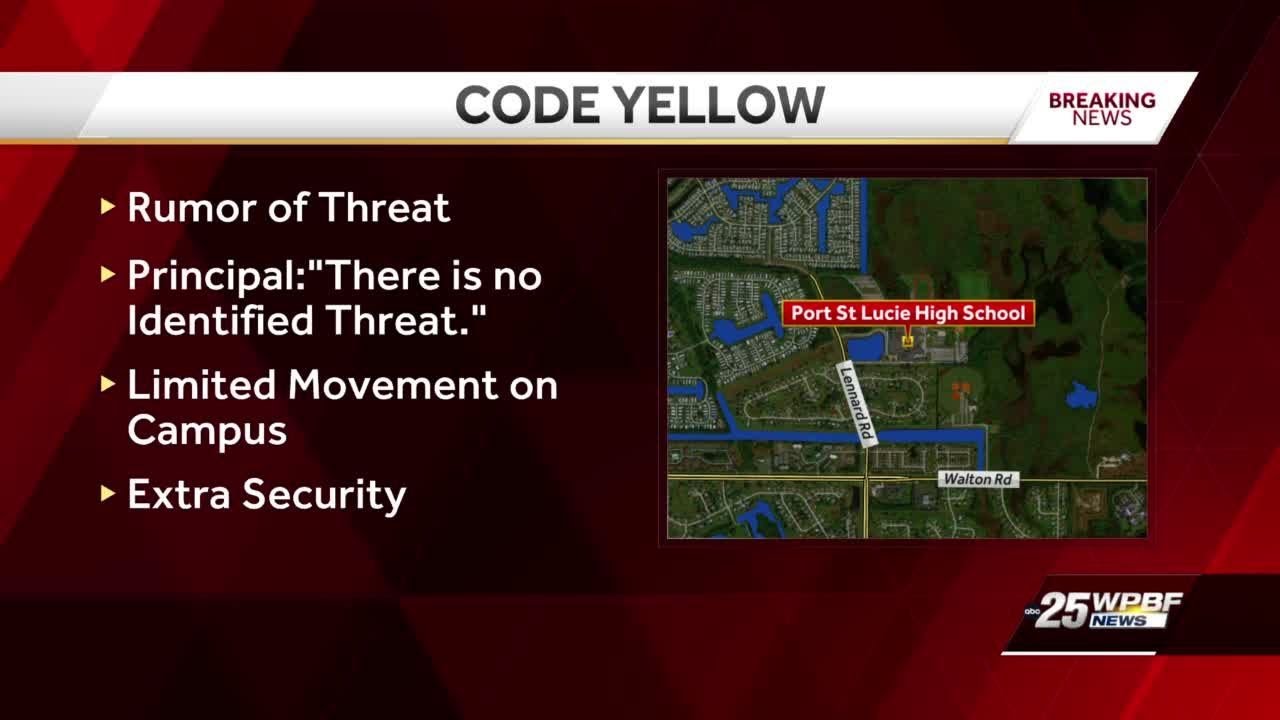 Port St. Lucie High School on code-yellow lockdown