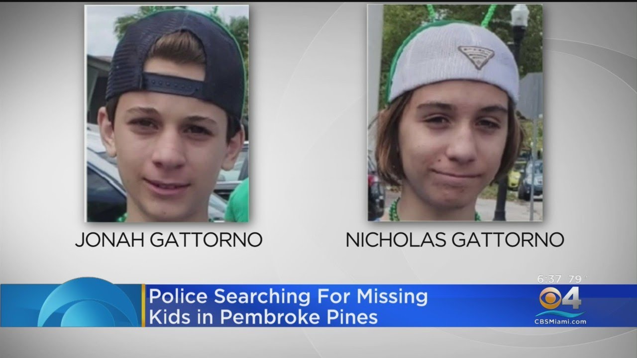 Pembroke Pines PD Needs Help Finding Brothers Jonah & Nicholas Gattorno