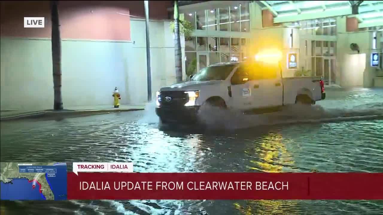 Flooding from Hurricane Idalia in Clearwater Beach