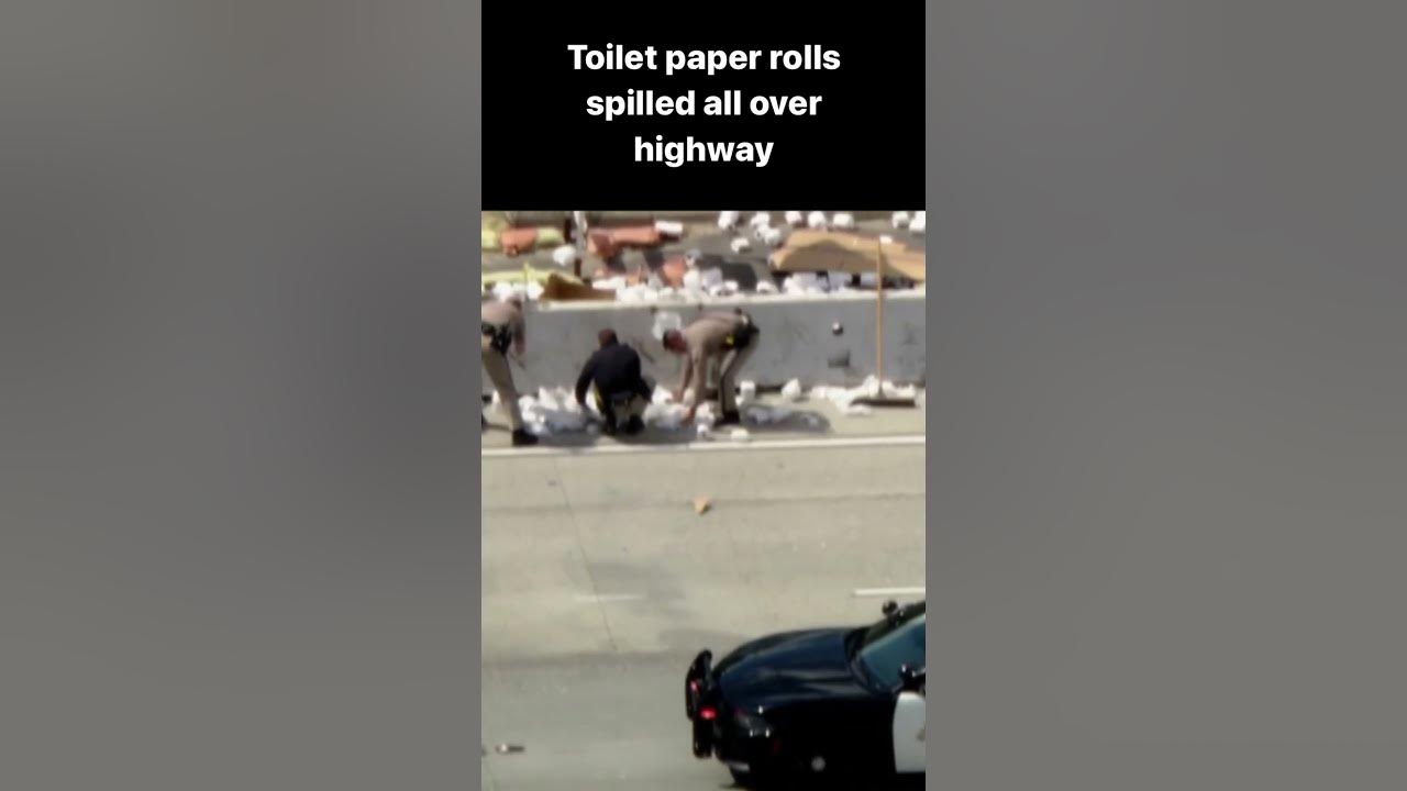 Hundreds of rolls of toilet paper spilled all over California highway ￼