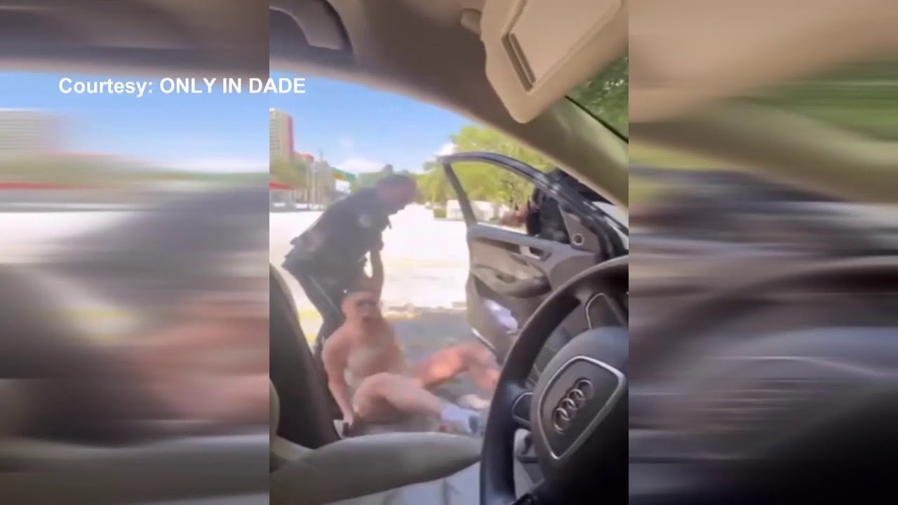 Video shows woman being dragged out of car by Sunny Isles Beach police officer