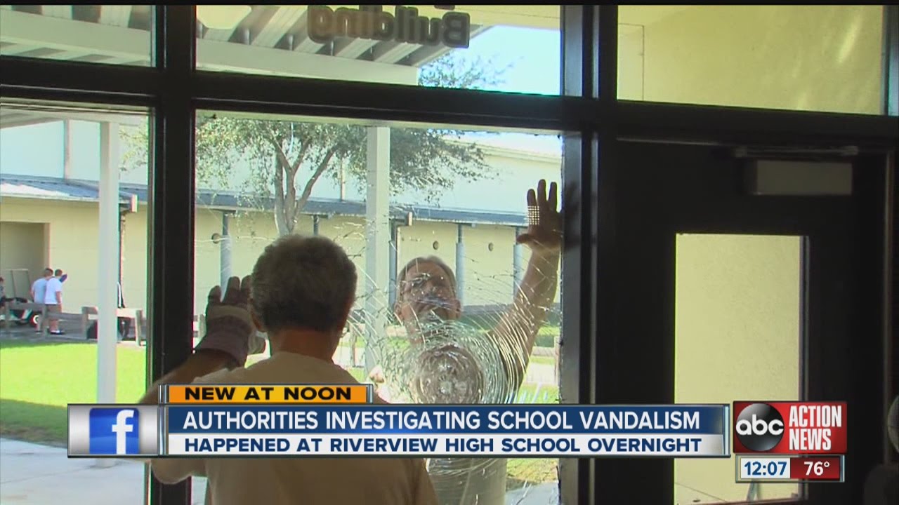 Vandals close down part of Riverview High School