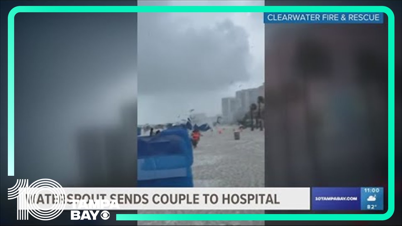 VIDEO: Waterspout comes ashore at Clearwater Beach, 2 sent to hospital