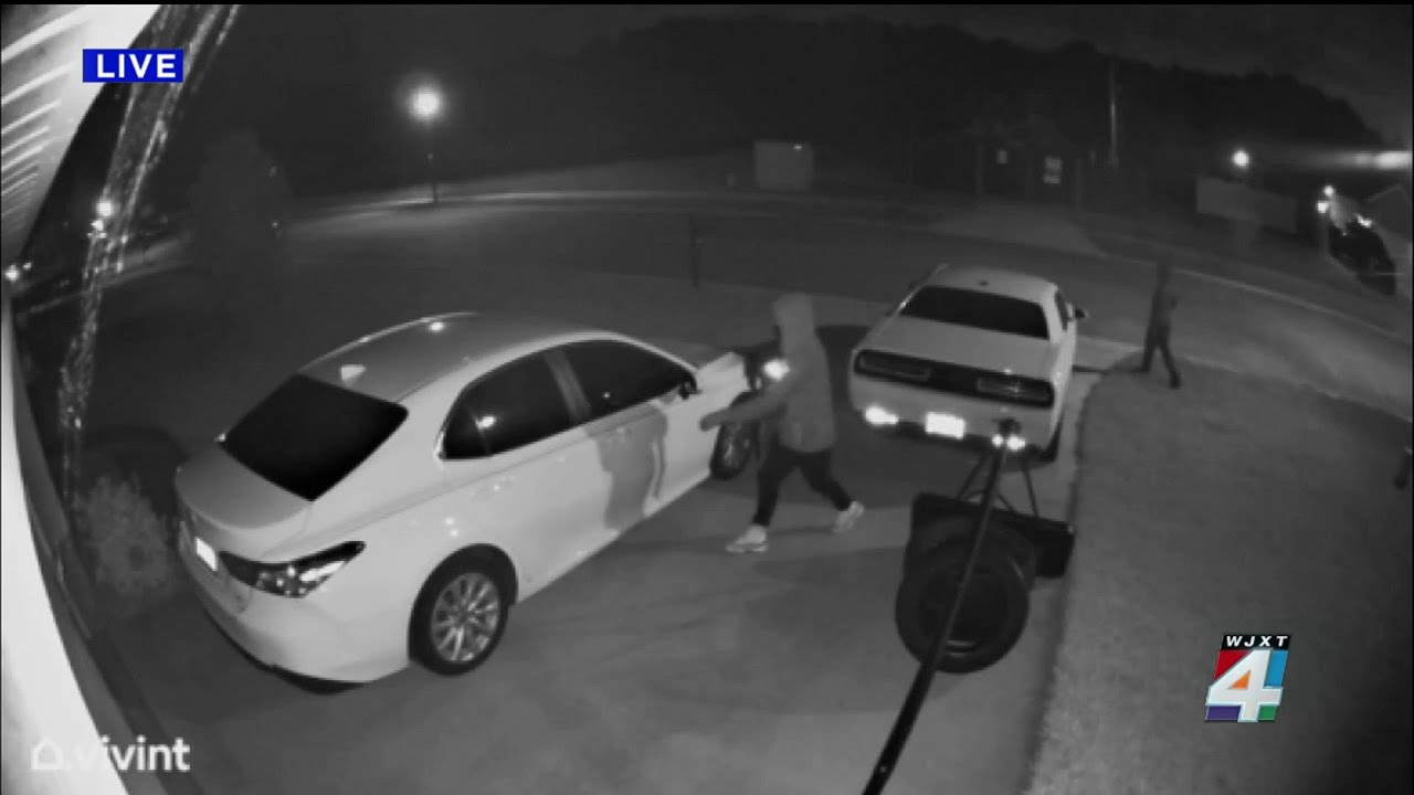 Video shows thieves accused of taking gun, cash from cars in Jacksonville subdivision